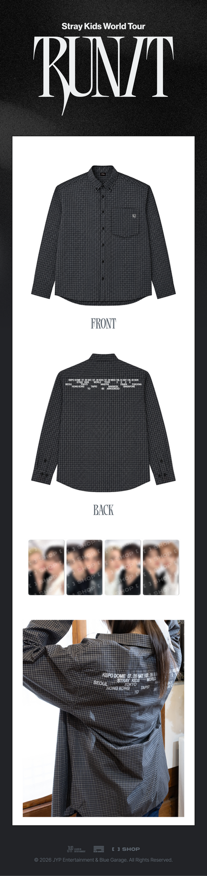 *PRE-ORDER* STRAY KIDS - [Run It MD] Check Shirt