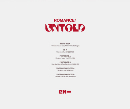 ENHYPEN - ROMANCE : UNTOLD (2nd Studio Album) [Engene Ver.]