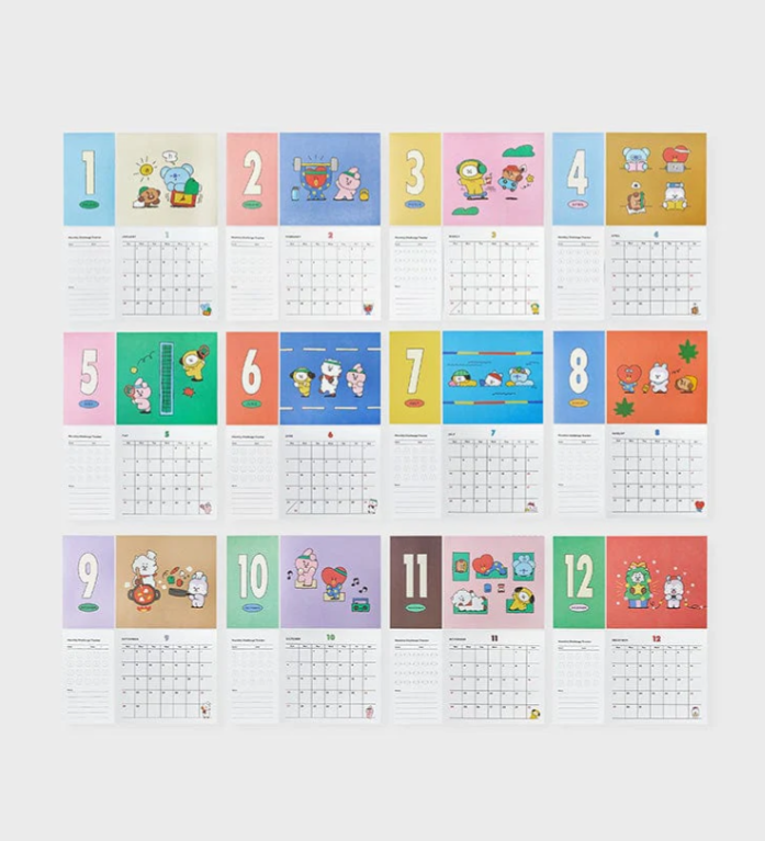 LINE FRIENDS OFFICIAL BT21 DESK CALENDAR 2024 SEASON'S GREETINGS