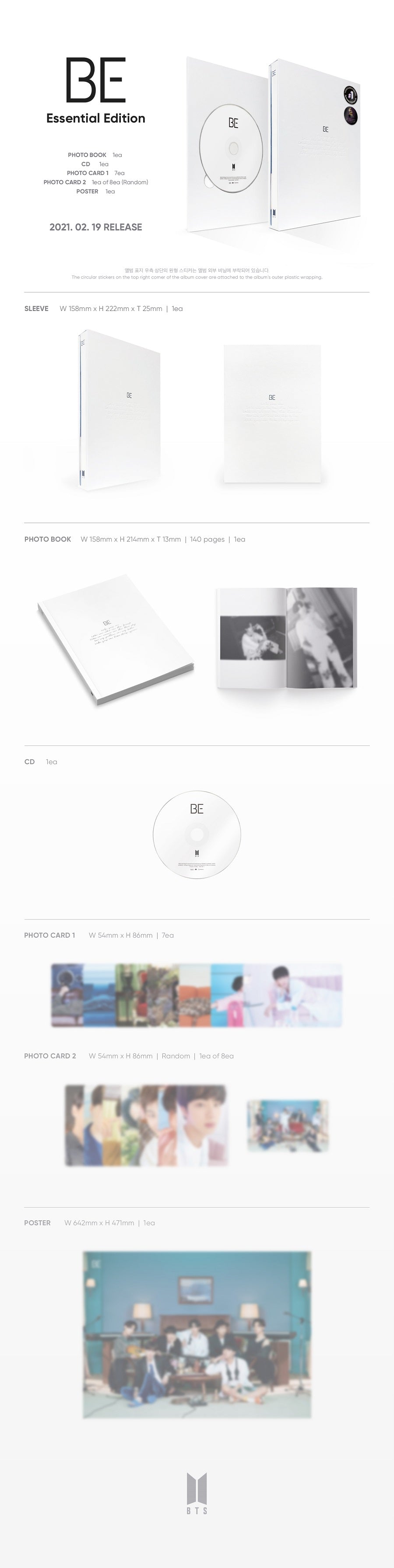 BTS - BE  (5th Studio Album) [Essential Edition]