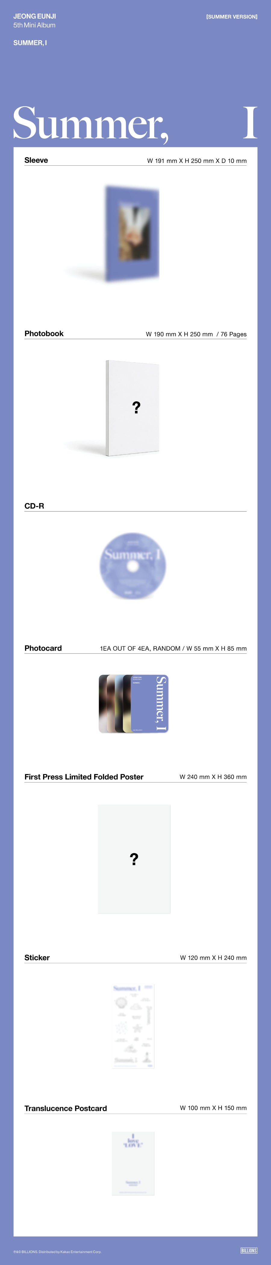 *PRE-ORDER* JEONG EUNJI - Summer, I