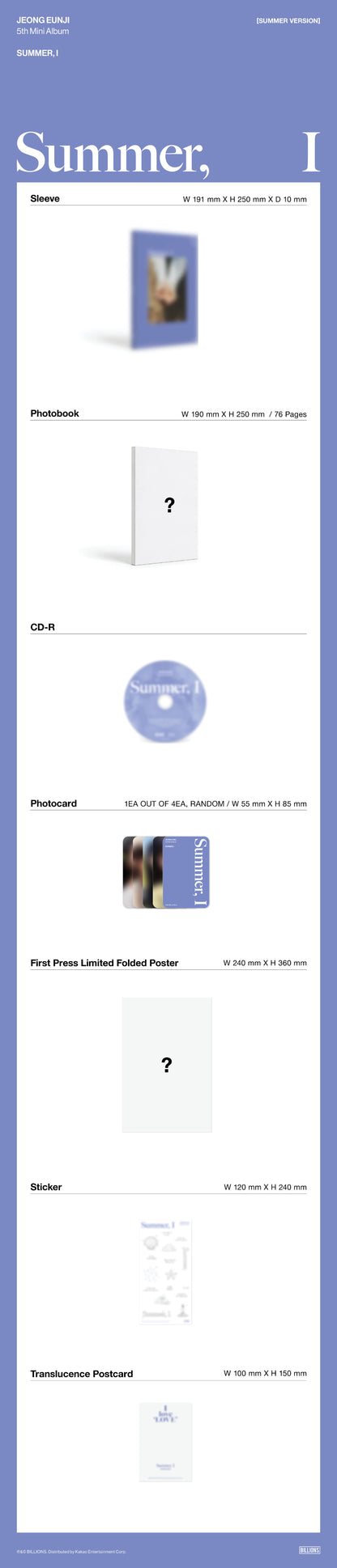 *PRE-ORDER* JEONG EUNJI - Summer, I