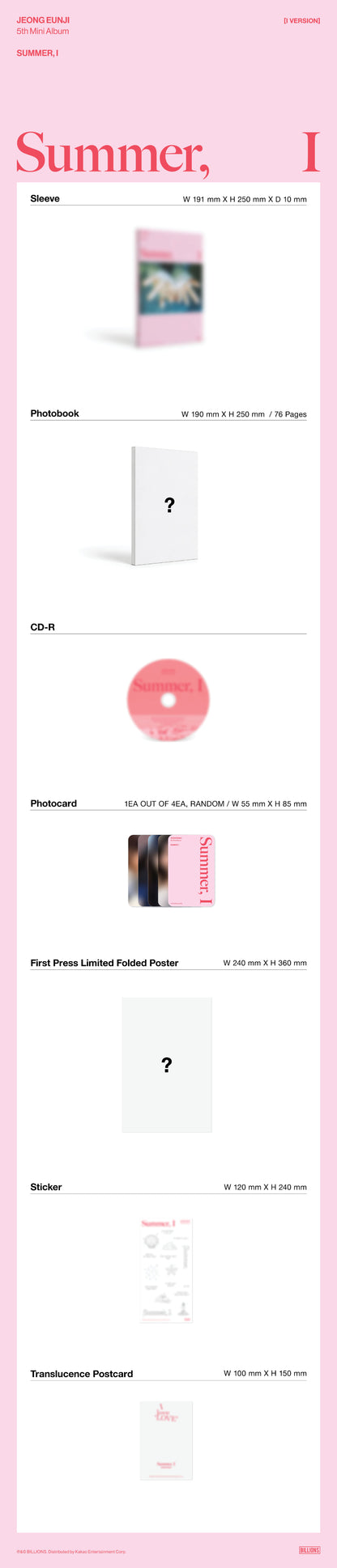 *PRE-ORDER* JEONG EUNJI - Summer, I