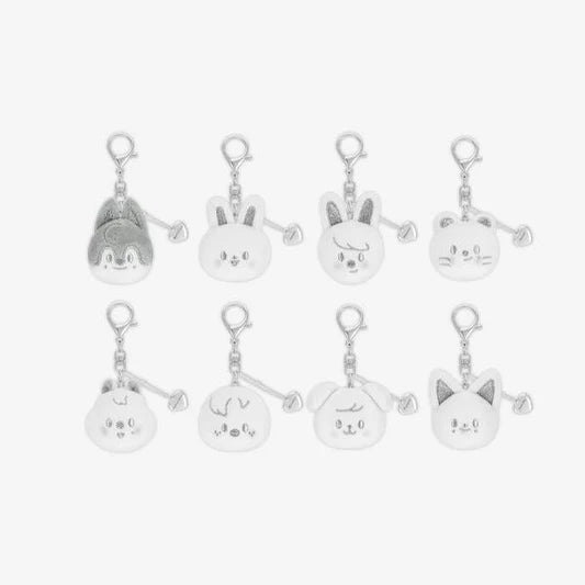 STRAY KIDS - [Dominate: Celebrate World Tour Official MD] SKZOO Face Keyring Silver Ver.