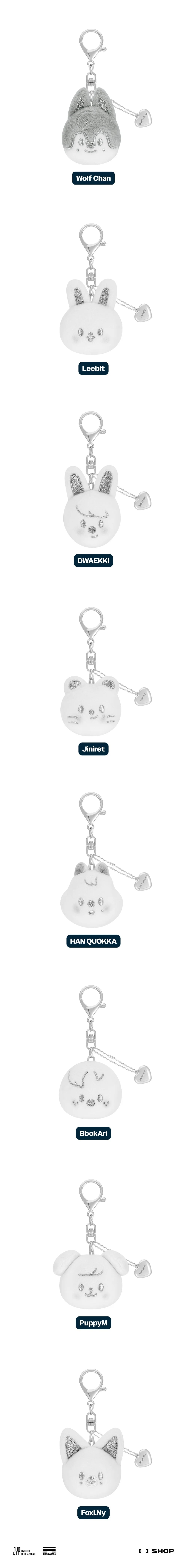 STRAY KIDS - [Dominate: Celebrate World Tour Official MD] SKZOO Face Keyring Silver Ver.