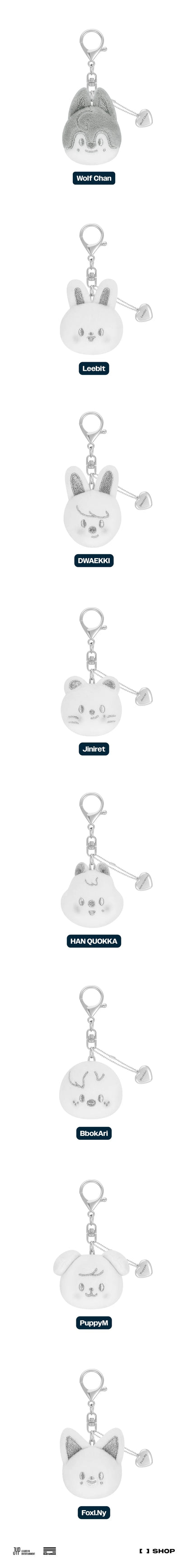 STRAY KIDS - [Dominate: Celebrate World Tour Official MD] SKZOO Face Keyring Silver Ver.