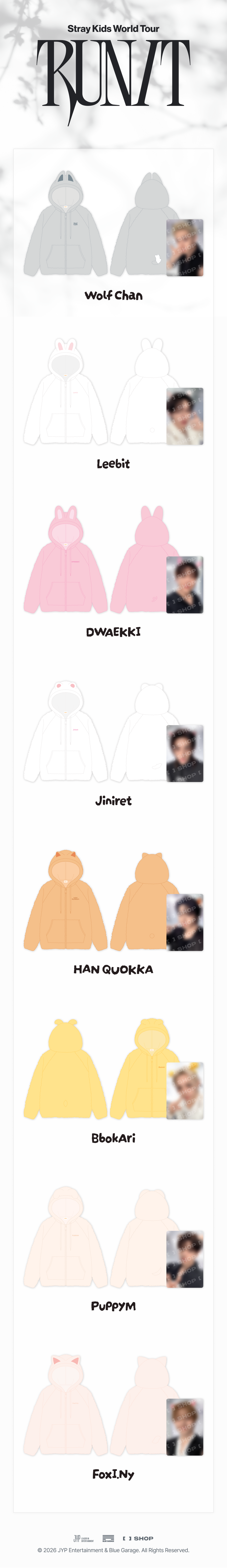 *PRE-ORDER* STRAY KIDS - [Run It MD] SKZOO Fleece Zip-Up Hoodie