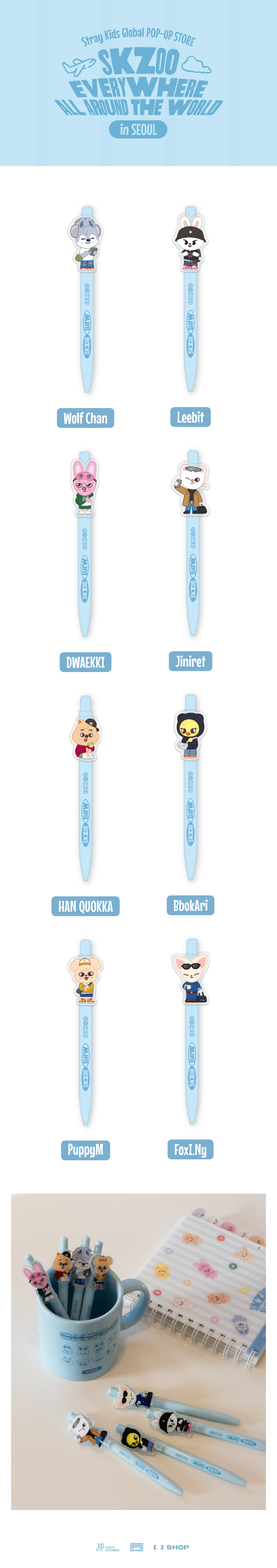 *PRE-ORDER* STRAY KIDS - [SKZOO Everywhere All Around The World MD] SKZOO Acrylic Gel Pen