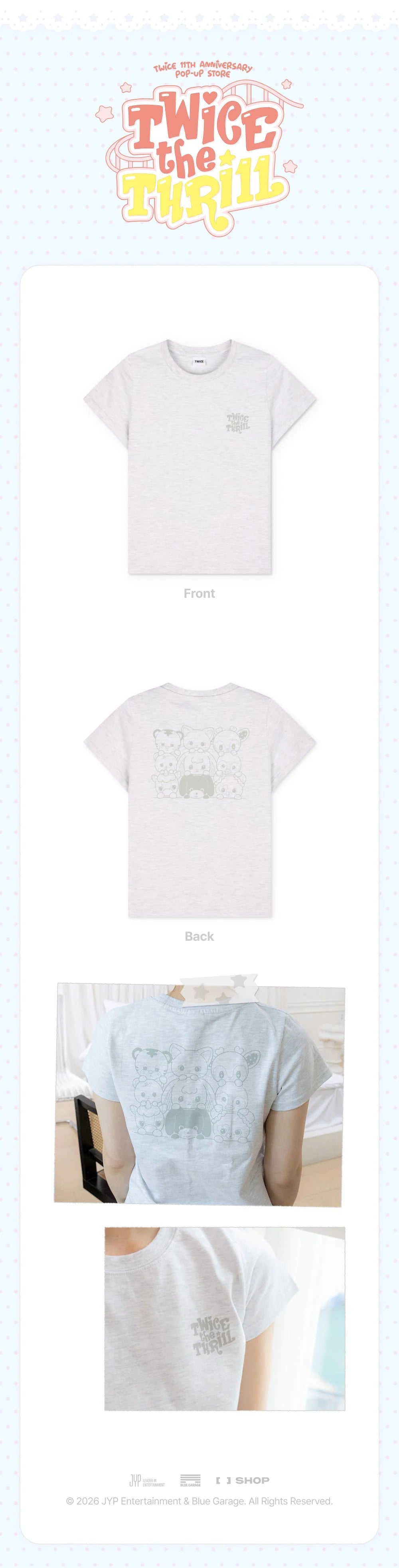 *PRE-ORDER* TWICE - [TWICE THE THRILL POP-UP MD] Grey T-Shirt
