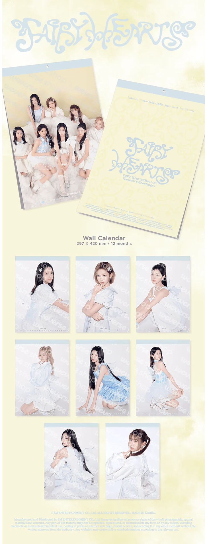 *PRE-ORDER* HEARTS2HEARTS - [2027 Wall Calendar] Fairy Hearts