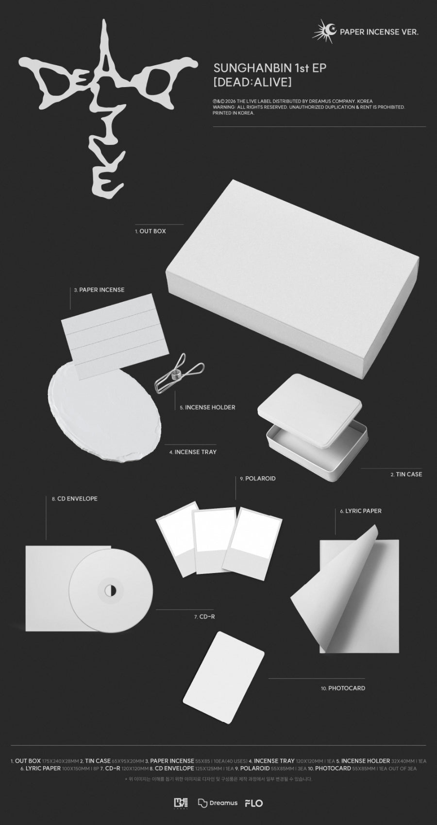 *PRE-ORDER* SUNG HANBIN - Dead:Alive [Paper Incense Ver.]