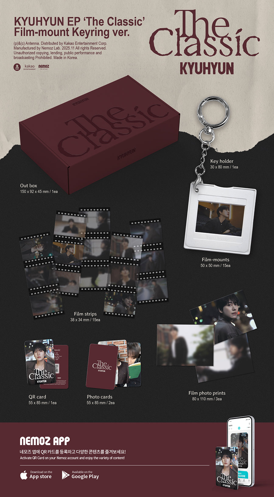 *PRE-ORDER* SUPER JUNIOR KYUHYUN - The Classic [Film-Mount Keyring Ver.]