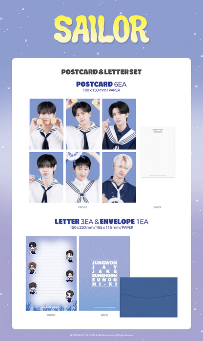 *PRE-ORDER* ENHYPEN - [SAILOR ENHYPEN WORLD OFFICIAL MD] Postcard & Letter Set