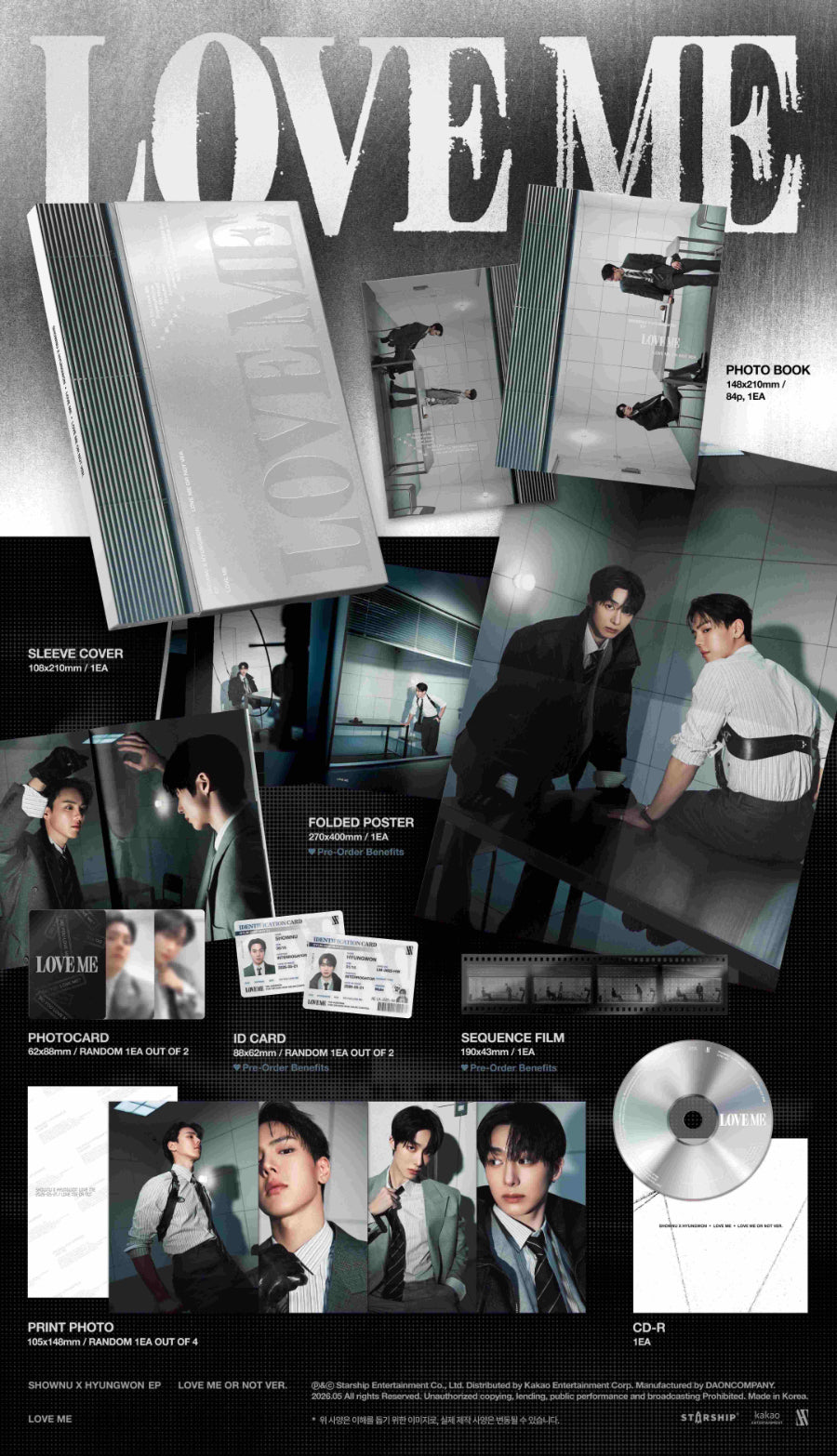 SHOWNU X HYUNGWON - LOVE ME (2nd Mini Album) [Love Me or Not Ver.]