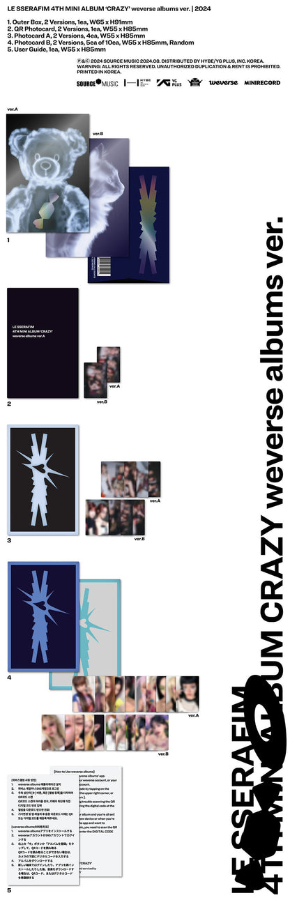 LE SSERAFIM - CRAZY (4th Mini Album) [Weverse Albums Ver.]