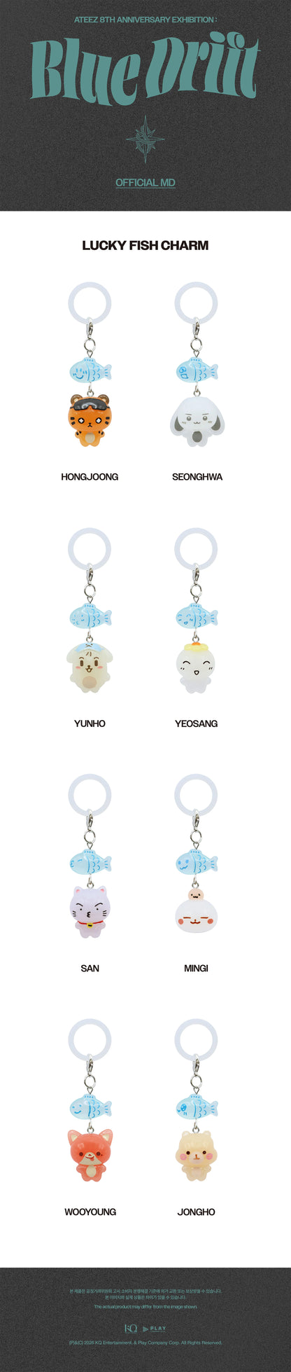 *PRE-ORDER* ATEEZ - [8th Anniversary Exhibition: Blue Drift Official MD] Lucky Fish Charm