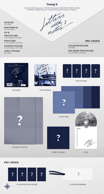 DAY6 YOUNG K - Letters with notes (1st Studio Album) [Digipack Ver.]