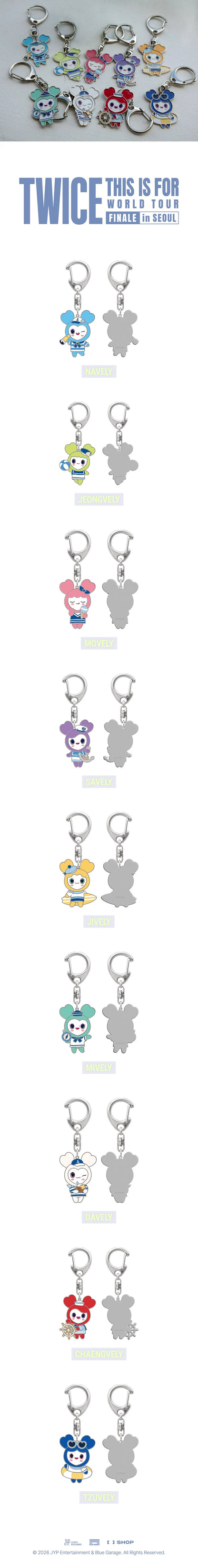 *PRE-ORDER* TWICE - [This Is For 2026 World Tour Finale In Seoul MD] Lovely Metal Keyring (Marine Ver.)
