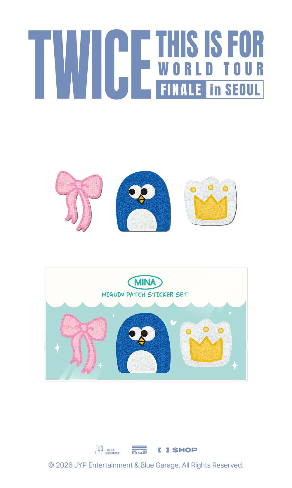 *PRE-ORDER* TWICE - [This Is For 2026 World Tour Finale In Seoul MD] Mina Miguin Patch Sticker Set