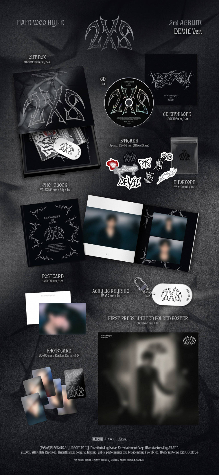 *PRE-ORDER* NAM WOOHYUN - 2X8 (2nd Album)