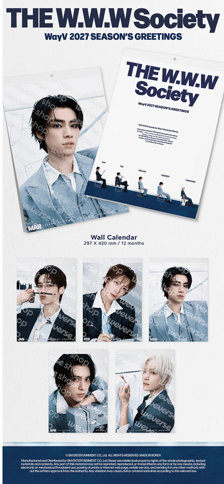 *PRE-ORDER* WAYV - [2027 Wall Calendar] The W.W.W Society