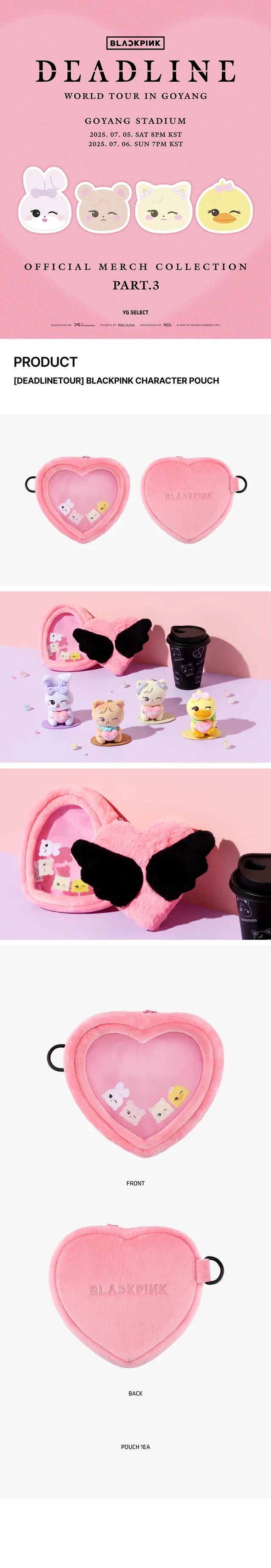 BLACKPINK - [DEADLINE WORLD TOUR MD] Character Pouch