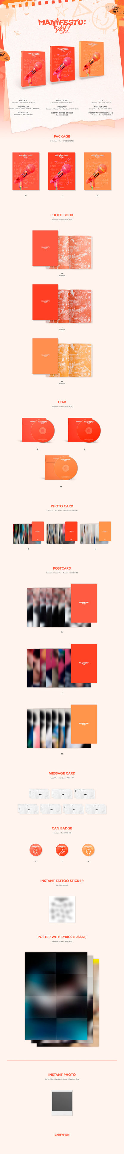 ENHYPEN - Manifesto: Day 1 (3rd Mini Album)