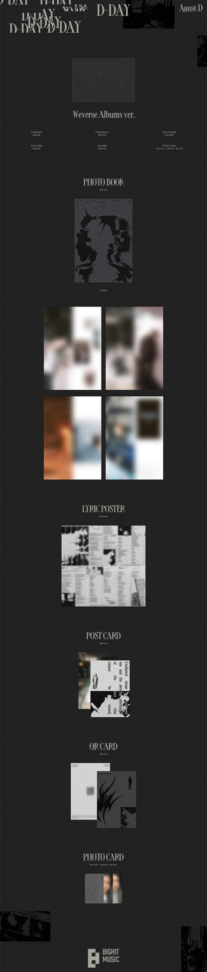 AGUST D (BTS SUGA) - D-DAY (1st Studio Album) [Weverse Albums Ver.]