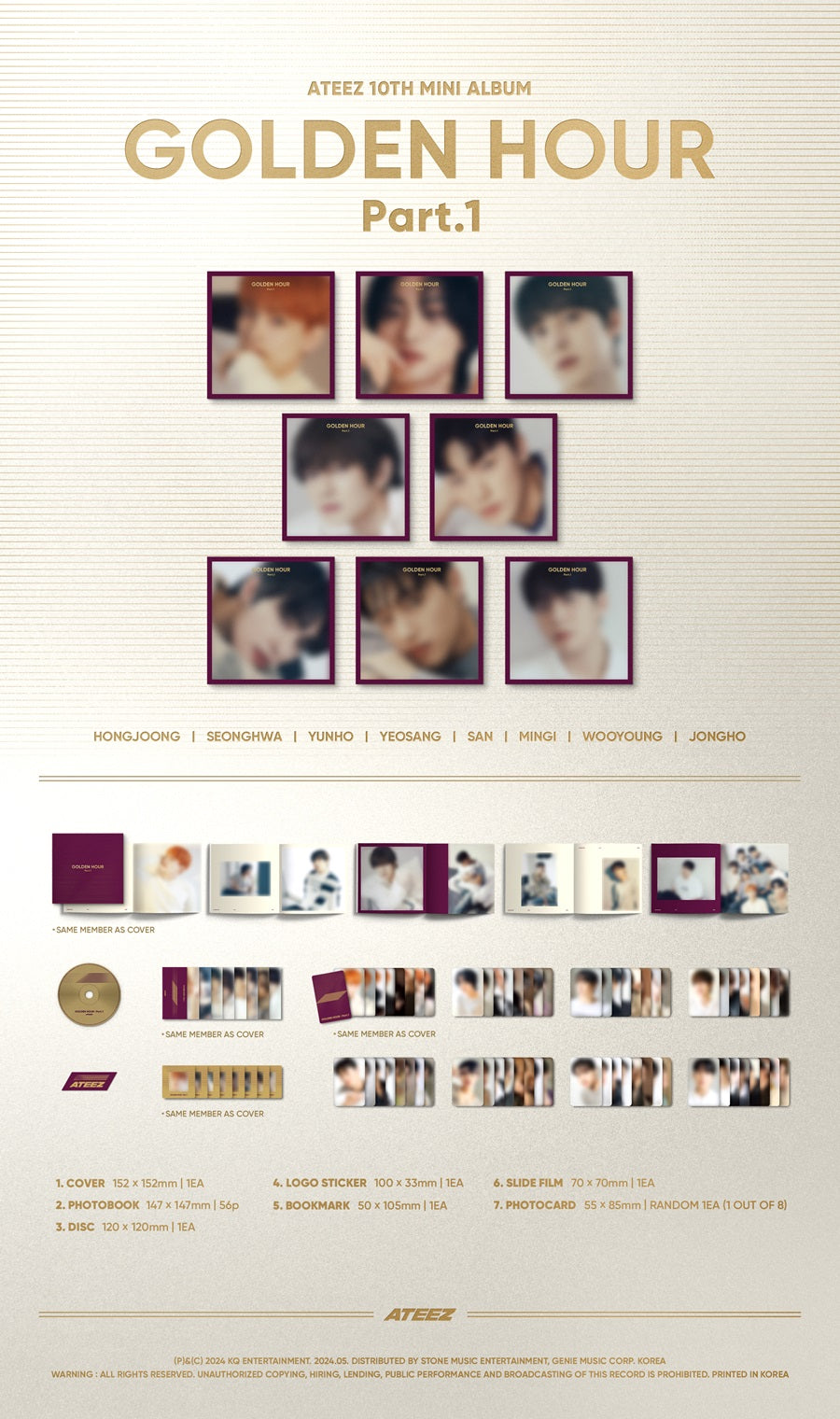 ATEEZ - GOLDEN HOUR : Part.1 (10th Mini Album) [Digipack Ver.]