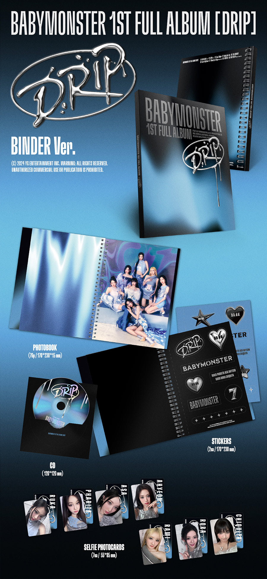 babymonster drip サイン入り　チキータ　ベビモン BINDER BBANGYA | BABYMONSTER - DRIP (1st Studio Album) [BINDER Ver.]