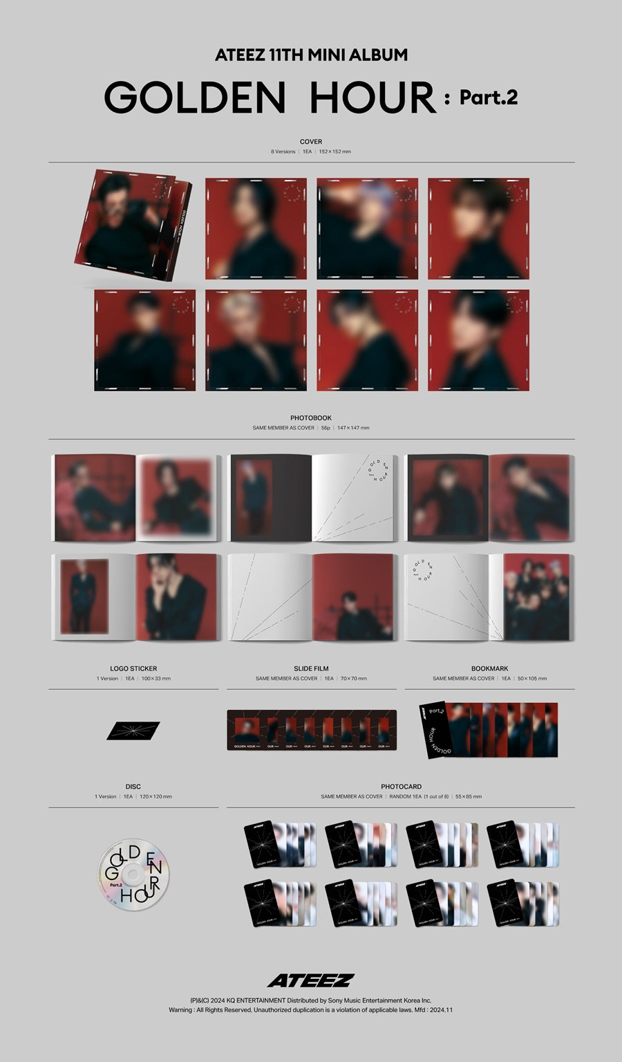 ATEEZ - GOLDEN HOUR : Part.2 (11th Mini Album) [Digipack Ver.]