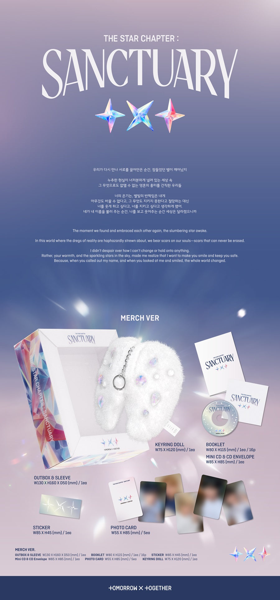 TXT 7. MINI ALBUM 'THE STAR CHAPTER: SANCTUARY' – Offizielles Album Mit POB Fotokarte