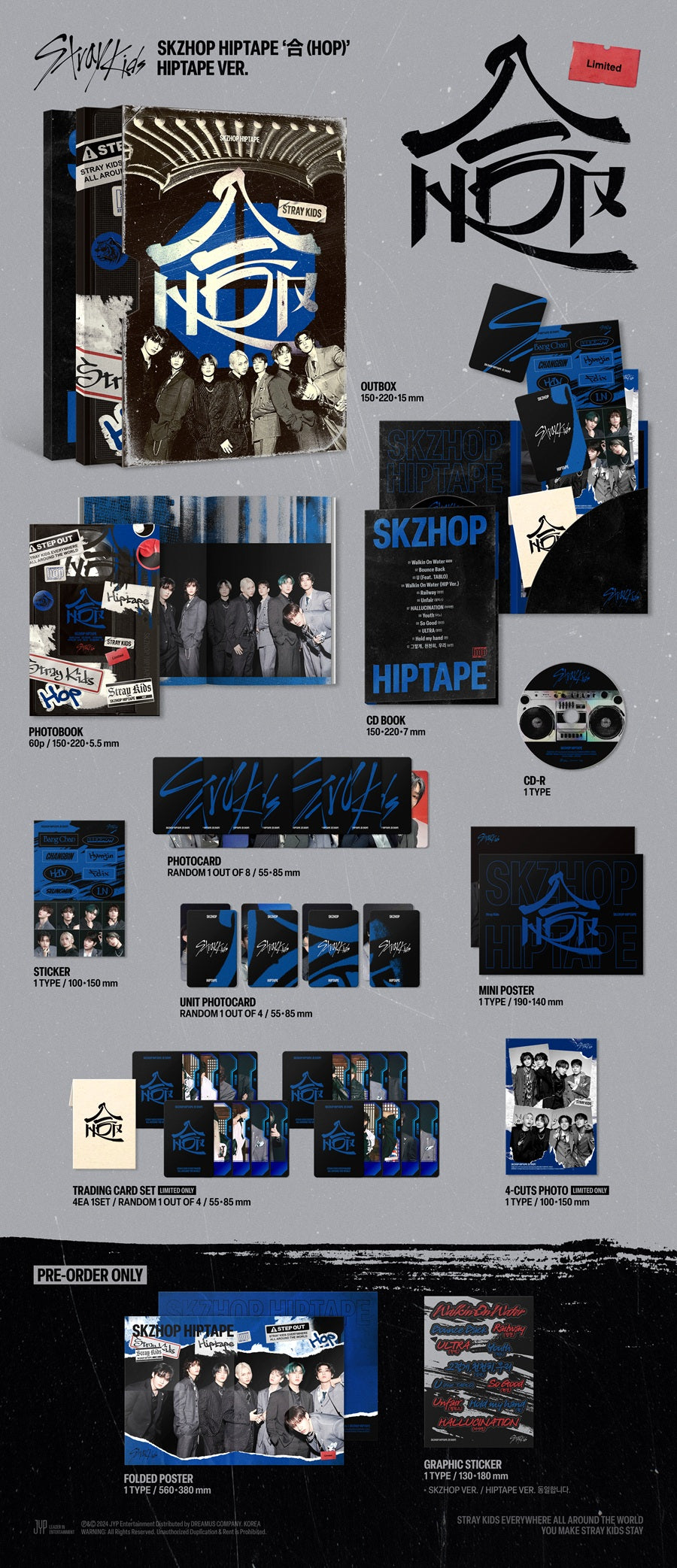 *PRE-ORDER* STRAY KIDS - 合 (HOP) [Limited HIPTAPE Ver.] + POB