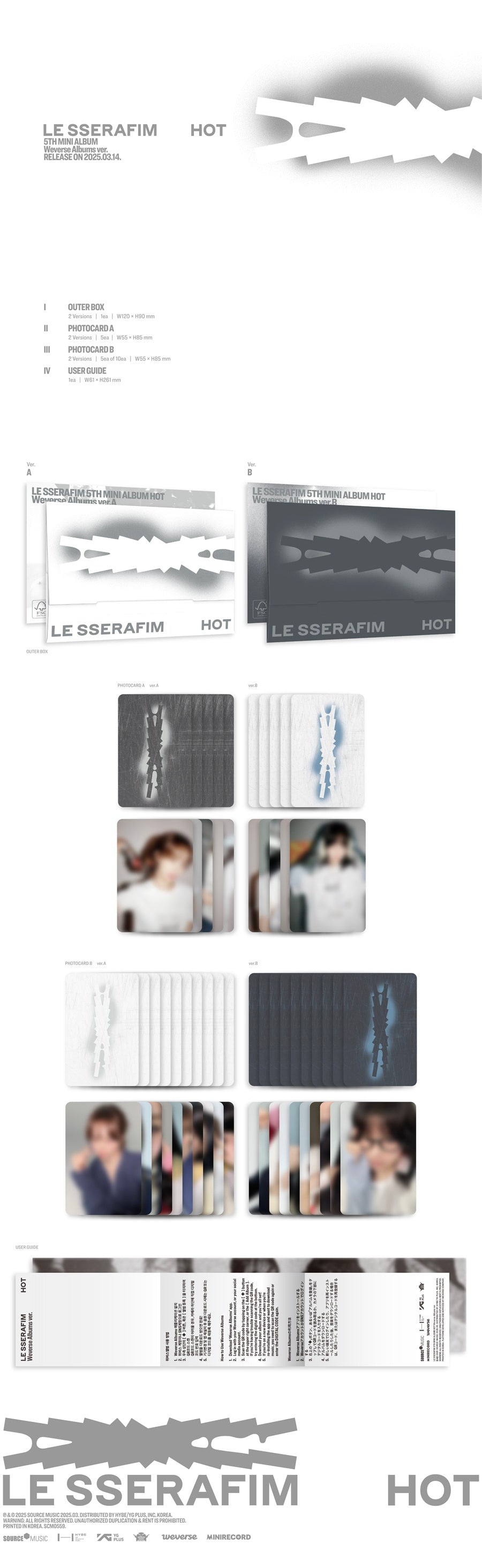 LE SSERAFIM - HOT (5th Mini Album) [Weverse Albums Ver.]