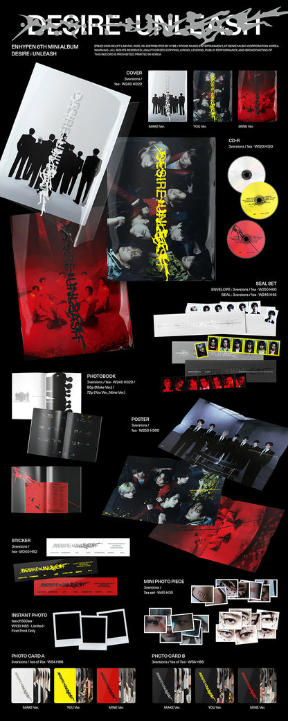 *PRE-ORDER* ENHYPEN - DESIRE: UNLEASH (6th Mini Album) + POB
