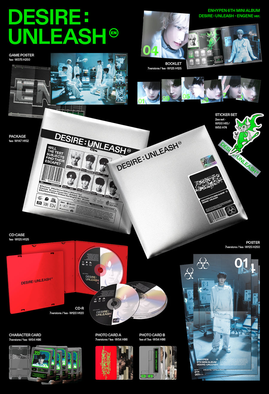 *PRE-ORDER* ENHYPEN - DESIRE: UNLEASH (6th Mini Album) [Engene Ver.] + POB