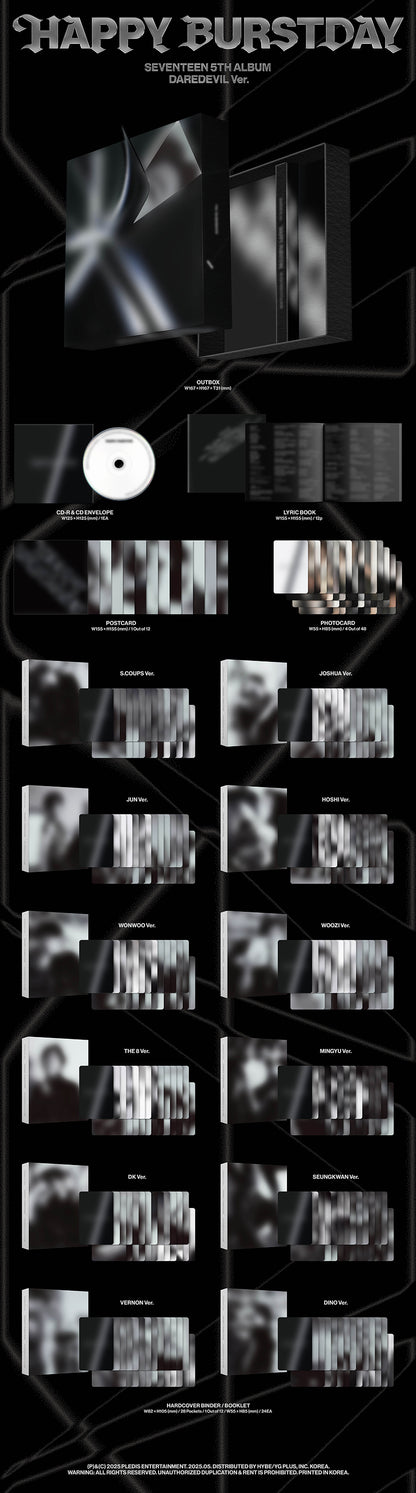*PRE-ORDER* SEVENTEEN - HAPPY BURSTDAY (5TH ALBUM) [Daredevil Ver.] + POB