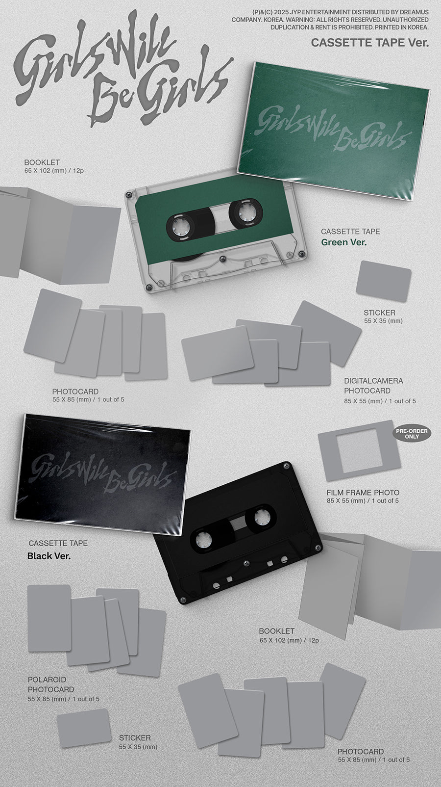 *PRE-ORDER* ITZY - Girls Will Be Girls (10th Mini Album) [Cassette Tape Ver.] + POB