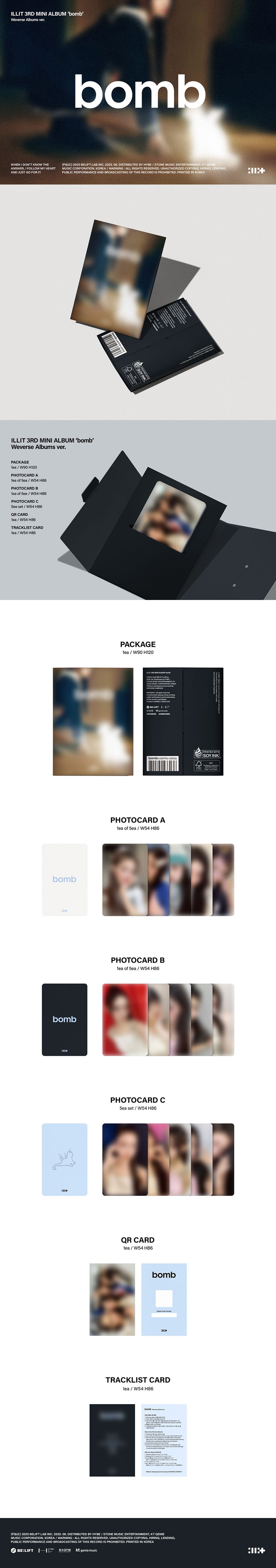 *PRE-ORDER* ILLIT - bomb (3rd Mini Album) [Weverse Albums Ver.]