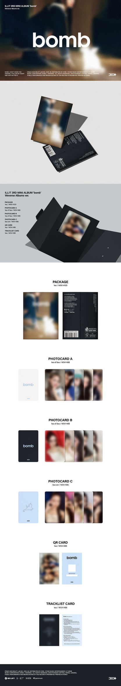 *PRE-ORDER* ILLIT - bomb (3rd Mini Album) [Weverse Albums Ver.]