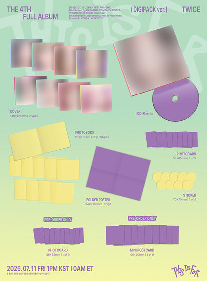 *PRE-ORDER* TWICE - THIS IS FOR (4th Studio Album) [Digipack Ver.] + POB
