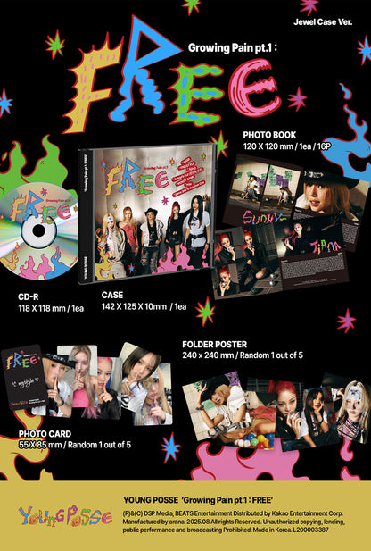 YOUNG POSSE - Growing Pain pt.1 : FREE (4th Mini Album) [Jewel Case Ver.]