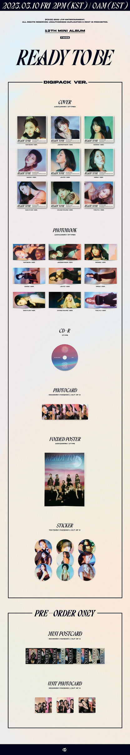 TWICE - READY TO BE (12th Mini Album) [Digipack Ver.]