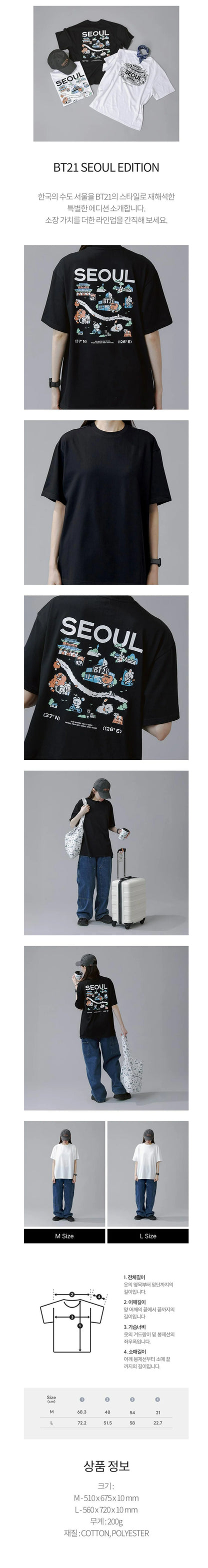 BT21 - Seoul Edition T-Shirt [Ver 01: Black]