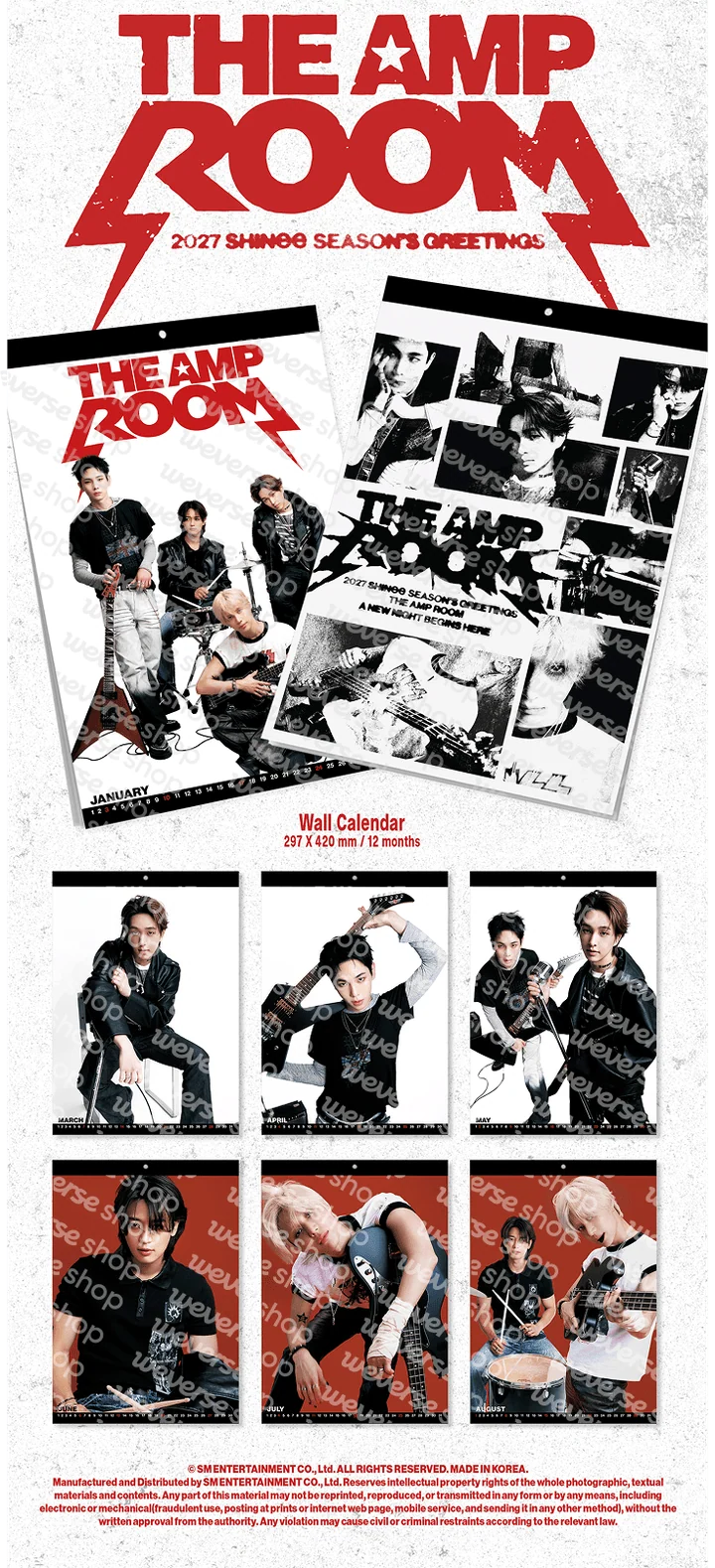 *PRE-ORDER* SHINEE - [2027 Wall Calendar] The Amp Room