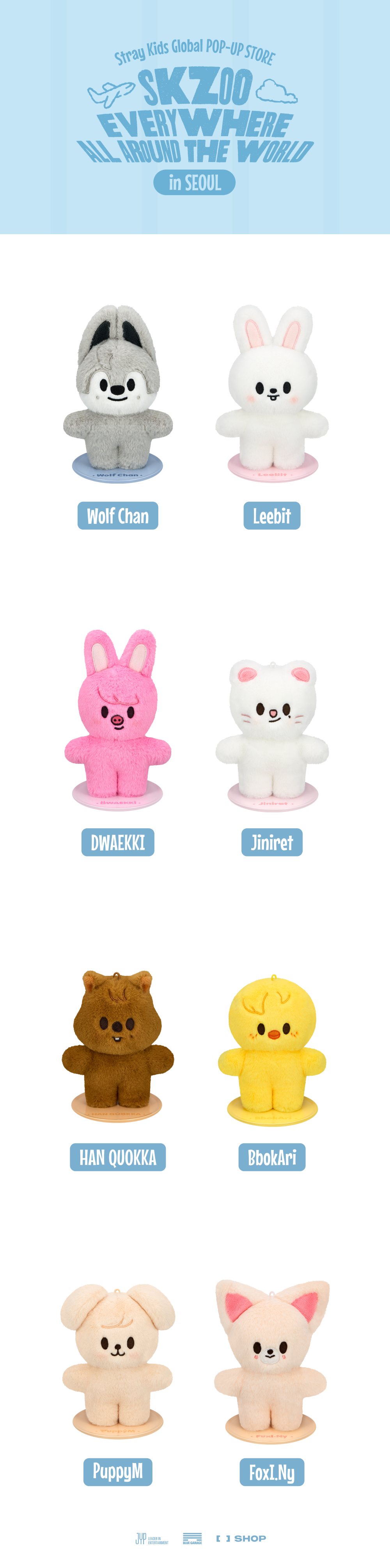*PRE-ORDER* STRAY KIDS - [SKZOO Everywhere All Around The World MD] SKZOO Plush Standing Ver.