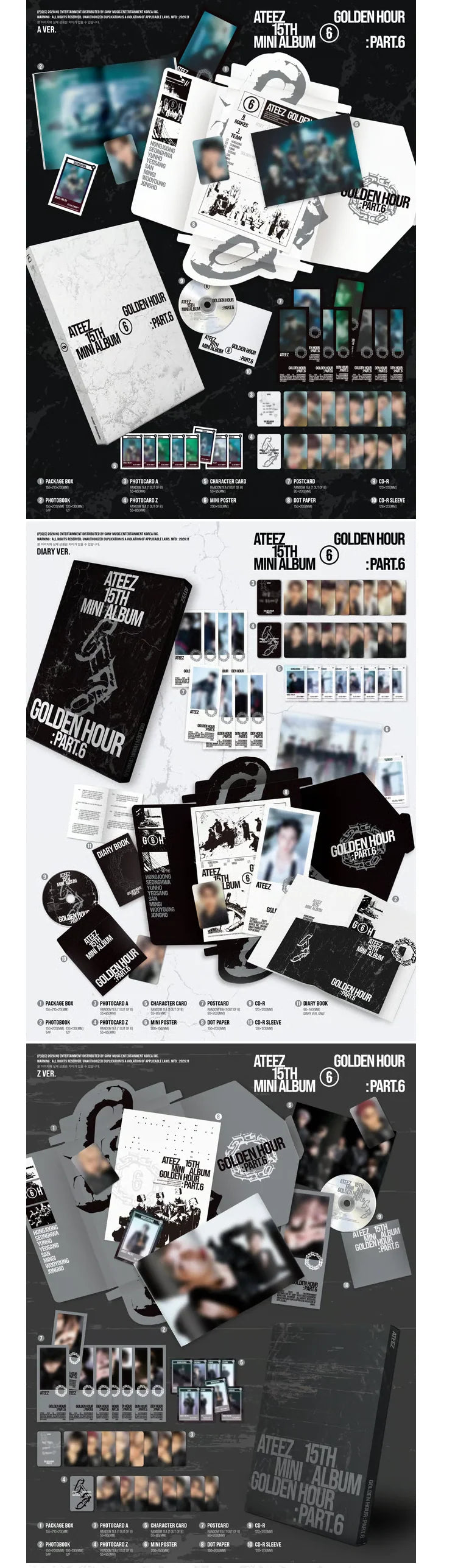 *PRE-ORDER* ATEEZ - Golden Hour: Part 6 (15th Mini Album) + POB