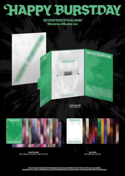 *PRE-ORDER* SEVENTEEN - HAPPY BURSTDAY (5TH ALBUM) [Weverse Ver.] + POB