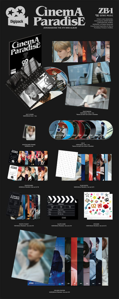 ZEROBASEONE - CINEMA PARADISE (4th Mini Album) [Digipack Ver.]