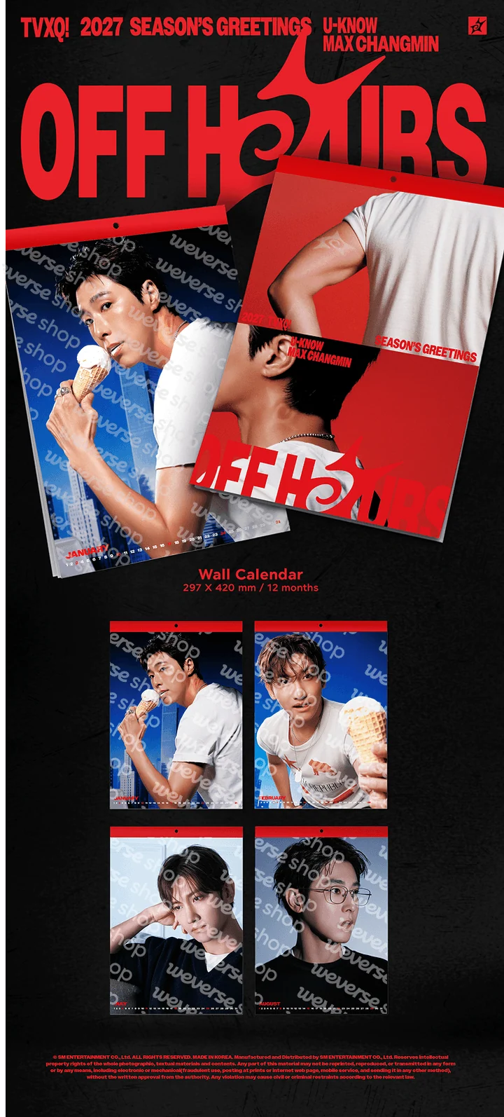*PRE-ORDER* TVXQ - [2027 Wall Calendar] Off Hours